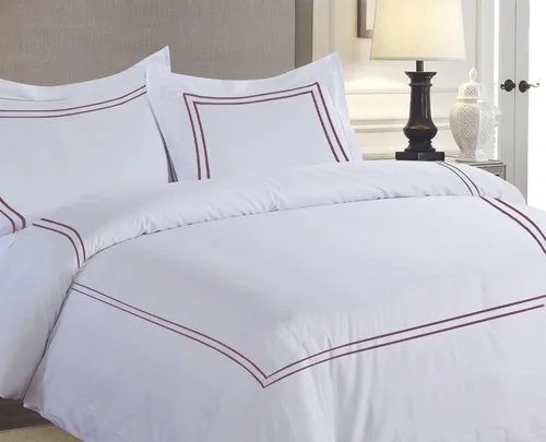 Vista 58 de BedDecor Lujoso juego de funda de edredón de algodón egipcio de 400 hilos, 1 pieza con hermoso bordado de 2 rayas