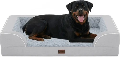 Vista 45 de Camas ortopédicas para perros de tamaño grande, cama grande de espuma viscoelástica impermeable para mascotas con lados de 36 x 27 pulgadas