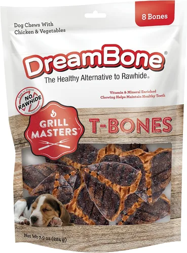 Vista 6 de DreamBone Grill Masters Ribs, masticables sin cuero crudo para perros, 5 medias rejillas