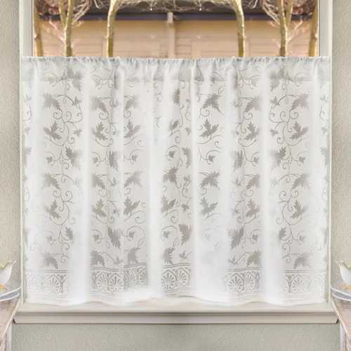 Vista 14 de Saffron Marigold - Cortinas de media cocina de algodón para ventanas pequeñas, baño y café, estampadas a mano con libélula y loto - Diseño moderno