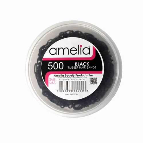 Vista 3 de 500 unidades de gomitas en contenedor de rejillas para colas de caballo y trenzas., Negro