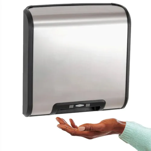 Bobrick 7128 TrimLine Series 304 secador de manos automático montado en superficie ADA de acero inoxidable, con acabado satinado, 115 V