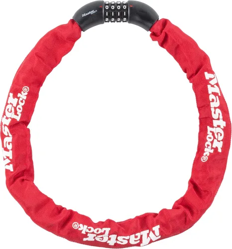 Vista 8 de Cadena de acero endurecido de 3 pies de largo x 5/16 pulgadas de diámetro con cerradura integrada con llave