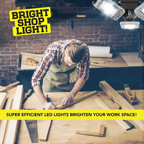 Vista 6 de Bell+Howell Triburst - Luz LED de garaje seleccionada, 5500 lúmenes, 3000 K, 4500 K, 5500 K, luces LED de techo para garaje, luces LED brillantes