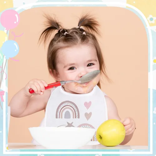 Vista 3 de Toulite 40 Piezas Baberos Blancos para Bebé Lavables Reutilizables Impermeables de Algodón Baberos Alimentadores con Diseño de Doble Cara