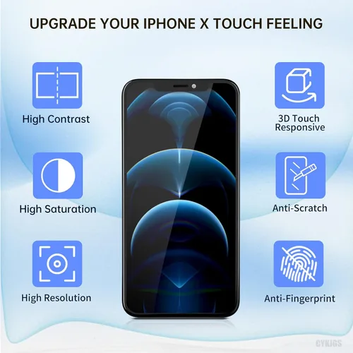 Vista 5 de [Usado] Reemplazo de pantalla para iPhone X 10 con sensor de proximidad de altavoz de oído 3D Touch 5.8" LCD Display Digitizer Full Assembly