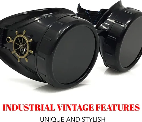 Vista 3 de Steampunk - Gafas victorianas Rave, elegantes y elegantes industriales