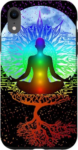 Vista 25 de Chakra Meditation Moon Tree of Life Case for iPhone 17