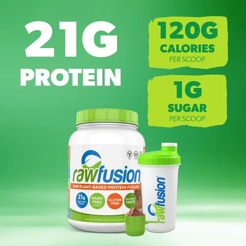 Vista 3 de San Nutrition rawfusion Plantas Proteínas en Polvo, natural Chocolate, 1 libra, SAN1041/100/101, 1, 1
