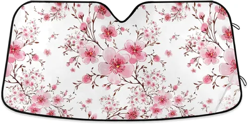 Vista 22 de Parasol plegable para parabrisas de automóvil, con estampado de leopardo negro, animal africano, protección contra rayos UV, parasol para mantener