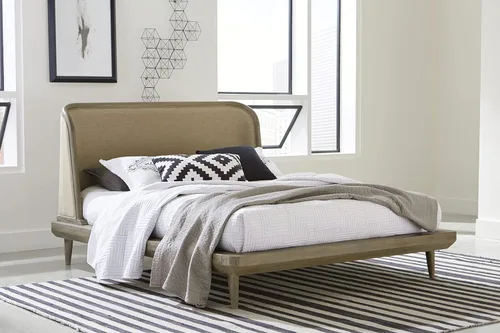 Vista 13 de Modus Furniture Cama con paneles de madera maciza, Queen, Broderick - Marrón avena silvestre