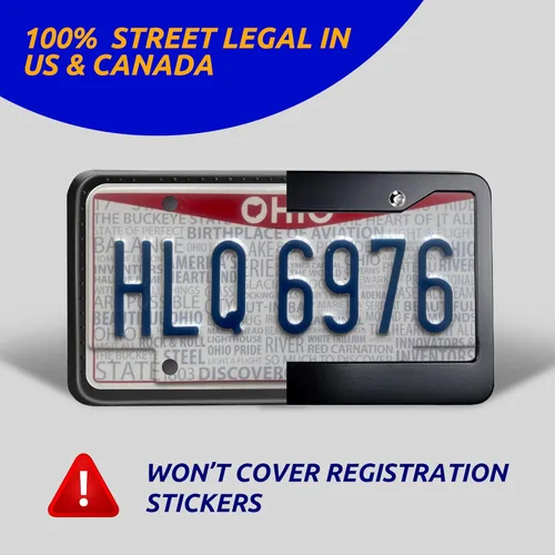 Vista 6 de Marcos de silicona para matrícula, soporte negro para placa delantera y trasera, fácil de instalar, juego de 2 soportes para matrícula con tapas