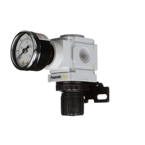 Vista 5 de PneumaticPlus Regulador de presión de aire comprimido serie PPR - Manómetro integrado y soporte incluidos (1/2" NPT)