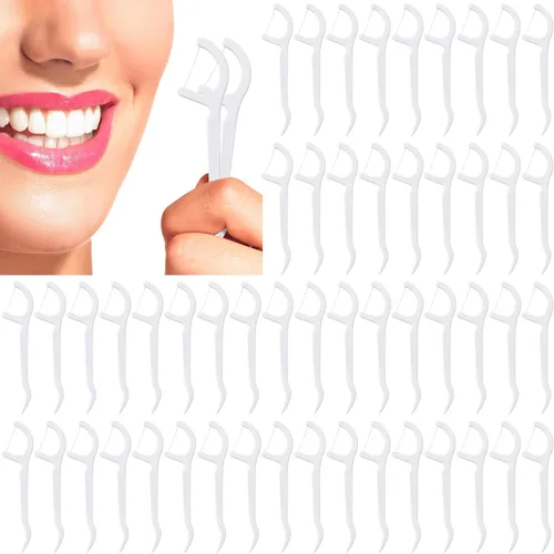 Vista 7 de Dandat 2000 piezas de púas de hilo dental a granel de alta dureza, limpios, hilo dental para limpieza de dientes, limpieza familiar, espacio Azul