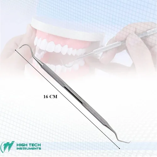 Vista 4 de Dental Explorer - Sonda de doble punta 17A/23 para limpieza profesional de dientes, placa de cálculo y removedor de sarro, hecha de acero inoxidable
