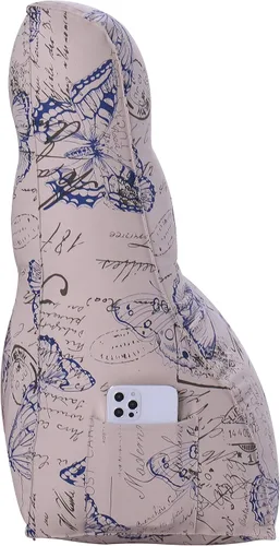 Vista 2 de Almohada de cuña para respaldo, almohada de respaldo impreso, almohada de lectura para dormir para sentarse en la cama, soporte de espalda, piernas