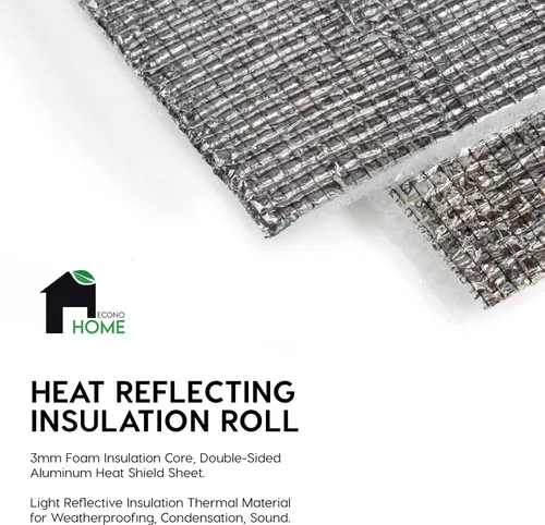 Vista 2 de EconoHome Aislamiento Reflectante - 61cm x 3m, núcleo de espuma de 3mm, escudo térmico de aluminio - Aislamiento reflectante ligero
