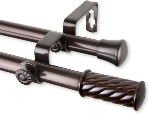 Vista 6 de Rod Desyne Grip 3/4 pulgadas de diámetro 28-48 "-Juego de cortineros dobles de latón antiguo