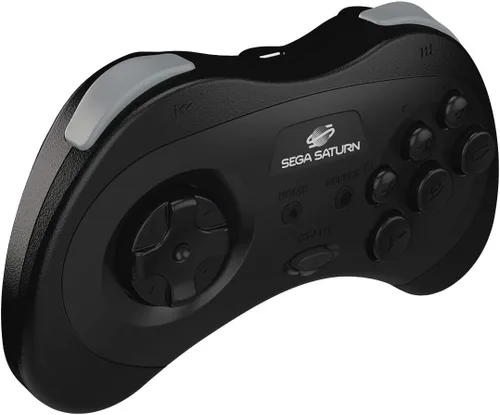Vista 4 de Retro-Bit Official Sega Saturn 2.4 GHz Wireless Controller for Sega Saturn, Sega Genesis Mini, Switch, PS3, PC, Mac - Includes 2 Receivers & Storage