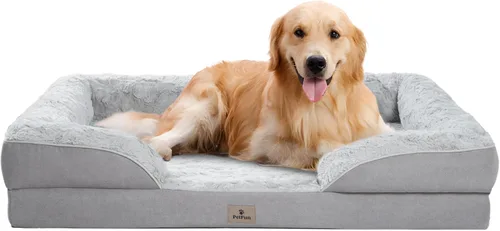 Vista 15 de Cama ortopédica para perros grandes - Gran sofá para perros lavable grande, sofá de espuma de apoyo para mascotas con funda extraíble y lavable