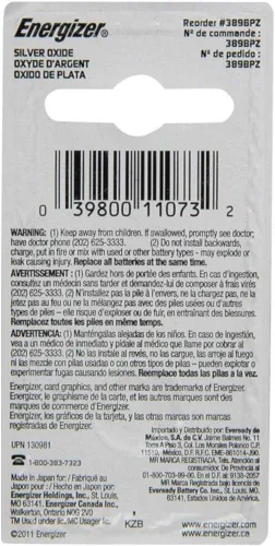 Vista 3 de Energizer 389 Button Cell Silver Oxide SR1130W - Batería de reloj (5 unidades)