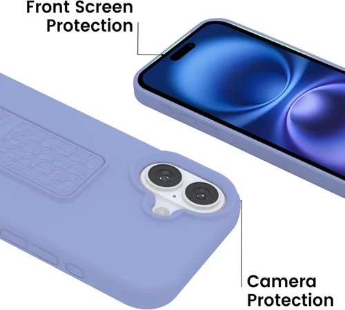 Vista 100 de Funda de silicona con soporte de LAUDTEC compatible con iPhone 7/8/SE, soporte de metal con soporte de pie vertical y horizontal, cubierta flexible