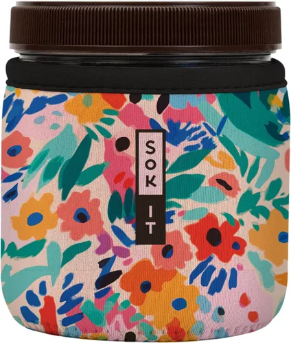 Sok It IceCreamSok Cubierta de Neopreno Aislante (Floral Abstracto, Pintas de Helado Rectas)
