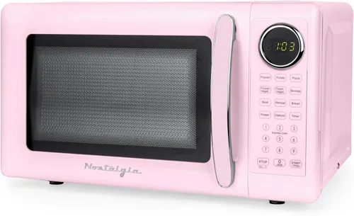Vista 11 de Nostalgia Retro - Horno microondas de 1000W, capacidad de 1.1 pies cúbicos – Bloqueo de seguridad para niños, 8 ajustes de cocción automática