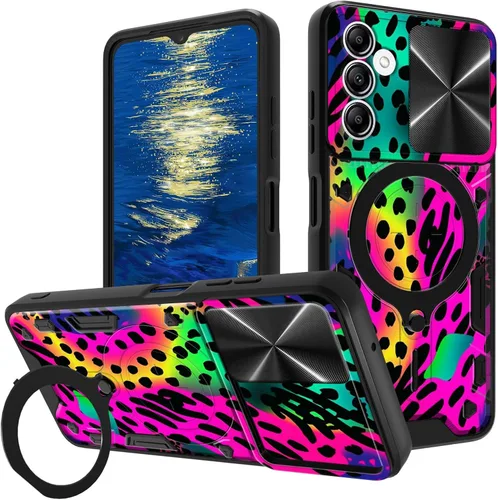 Vista 32 de for Samsung Galaxy A35 5G Phone Case 6.6" with Slide Camera Cover & 360 Degree Rotate Ring Stand Kickstand A Black Cat Dual Layer Hybrid Heavy Duty