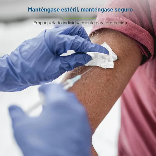 Vista 4 de Care Touch Almohadillas de preparación estériles con alcohol, tamaño mediano, 2-ply – 400 Toallitas con alcohol