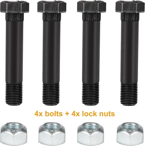 Vista 7 de Paquete de 4 pernos de grillete de resorte de hoja de remolque de 9/16 pulgadas -18 x 3-1/2 pulgadas de largo con tuercas de bloqueo, apto