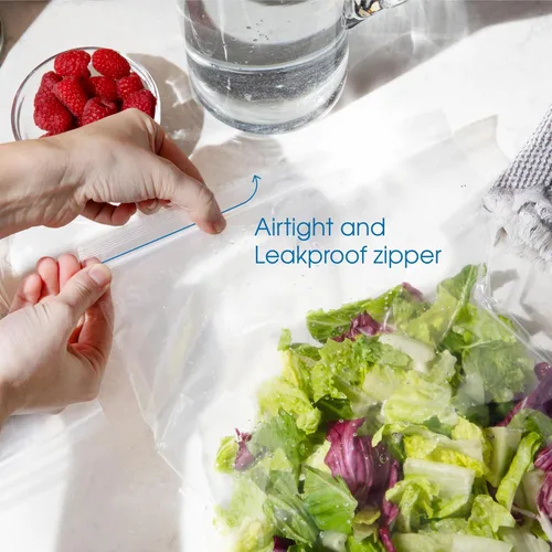 Vista 3 de Spartan Industrial - Paquete de 200 bolsas de plástico con zíper, reutilizables, tamaño chico, de 2 Mil de grosor