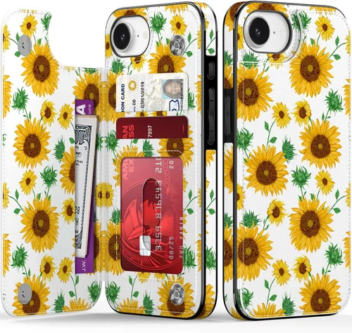 Vista 1133 de LETO para iPhone 15 Pro Funda tipo cartera - Tapa tipo folio con patada - Diseños de moda - Tarjetero - Funda protectora para mujeres y niñas - 6.1