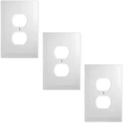 Vista 22 de Questech Cubiertas de tomacorrientes, placas de pared dúplex individuales, placas de interruptor de 1 banda, tamaño estándar, cubiertas de toma