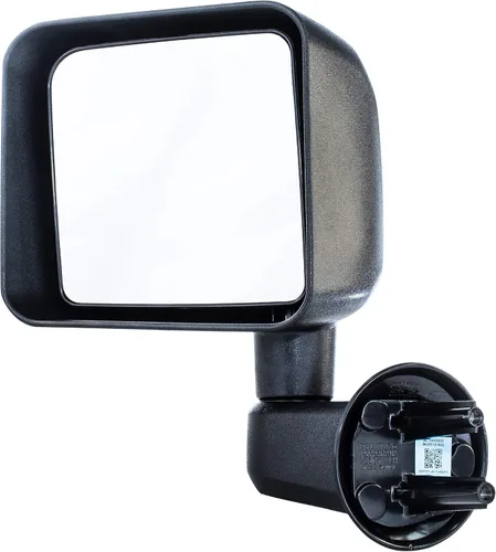 Dependable Direct Espejo manual del lado izquierdo del conductor, texturado, sin calefacción, plegable, compatible con Jeep Wrangler 2007-2016 -