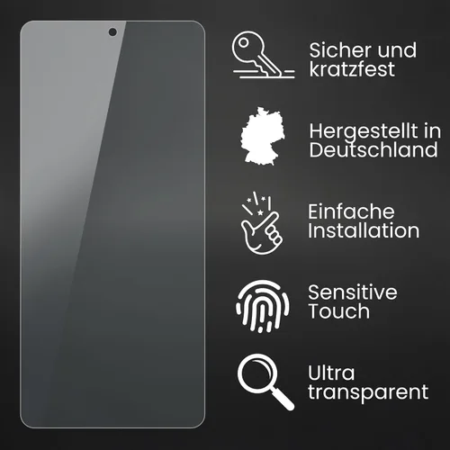 Vista 3 de Bruni Protector de pantalla compatible con Xiaomi Redmi K40, película protectora transparente (2X)