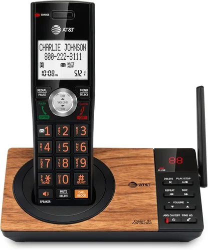 Vista 20 de AT&T CL84107 DECT 6.0 Teléfono expandible con cable/inalámbrico con bloqueador de llamadas inteligente, negro/plata con 1 auricular