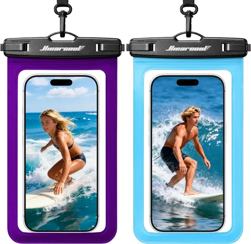 Vista 19 de Hiearcool - Funda impermeable IPX8, universal y compatible con celular iPhone 12, Pro 11, Pro Max, XS, Max, XR, X, 8, 7, Samsung Galaxy S10, S9