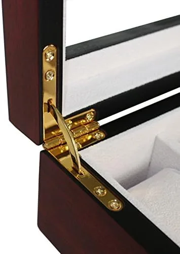 Vista 3 de 4 Less Co 24 RELOJES DE MADERA EXPOSITOR DE JOYERÍA CAJA DE ALMACENAMIENTO COLECTOR REGALO - ACABADO CEREZO 1087-24C