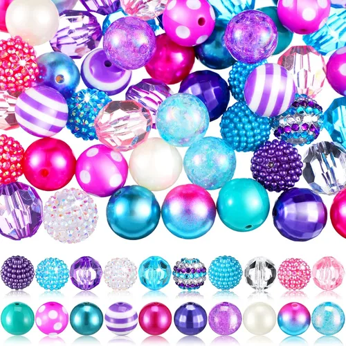 Vista 9 de Sasylvia 100 piezas 20 mm cuentas de diamante de imitación brillantes en forma de bola de discoteca, cuentas espaciadoras redondas sueltas