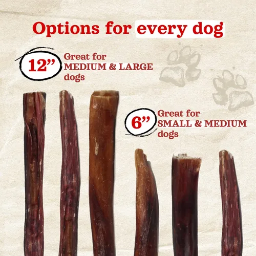 Vista 7 de Natural Farm Power Bully Sticks - Masticables para perros (6 pulgadas, paquete de 15), masticables 2 en 1: mejilla de res de alta calidad envuelta