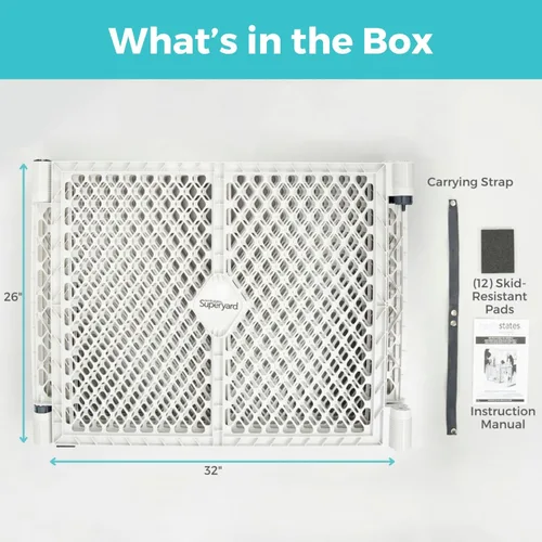 Vista 15 de Toddleroo by North States - Patio de juegos para bebés Superyard: Corralito independiente de 6 paneles para bebés - Uso en interiores o exteriores