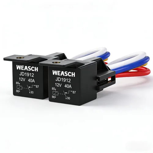 Paquete de 2 arneses de relé para automóvil JD1912, 12V 40A, SPST de 4 pines, enchufes de arnés de 12 AWG, interruptores y arrancadores