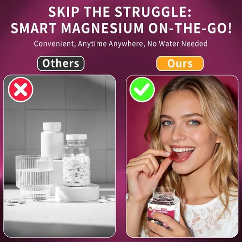 Vista 12 de Gomitas de complejo de magnesio 15 en 1 de glicinato para mujeres