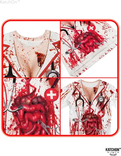 Vista 3 de KatchOn, Disfraz de enfermera sangrienta de Halloween para mujer, disfraces de Halloween para mujer, disfraz de enfermera zombi para mujer