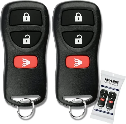Vista 10 de Llavero remoto de entrada sin llave de repuesto de 3 botones, compatible con Nissan Armada Pathfinder Frontier Murano Titan Quest Xterra Sentra