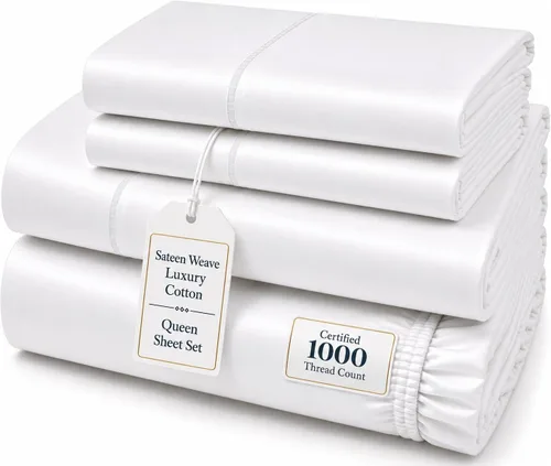 Vista 34 de CHATEAU HOME COLLECTION Juego de sábanas tamaño individual, sábanas de 1000 hilos tamaño individual de algodón, sábanas individuales de bolsillo 01