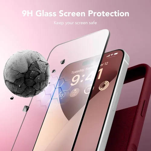 Vista 1090 de GONEZ Funda magnética para iPhone 14, compatible con Magsafe, con protector de pantalla + protector de cámara, forro de microfibra antiarañazos