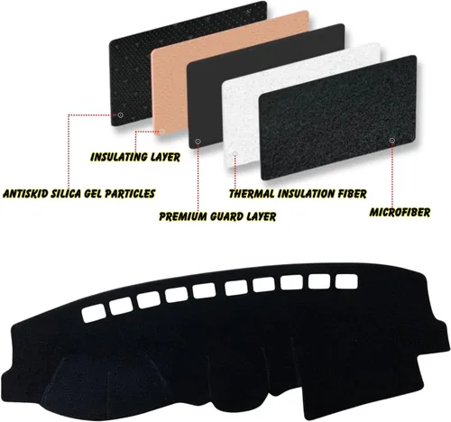 Vista 4 de Alfombrilla para tablero de instrumentos con protección solar, antideslizante, personalizada, compatible con Kia Sorento 2004-2009 (2004-2009)