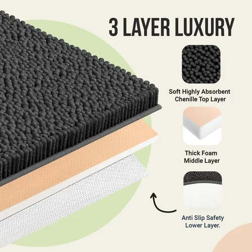 Vista 3 de ITSOFT - Tapete extragrande de microfibra de felpilla, suave, antideslizante, absorbente, lavable a máquina, peludo y de secado rápido